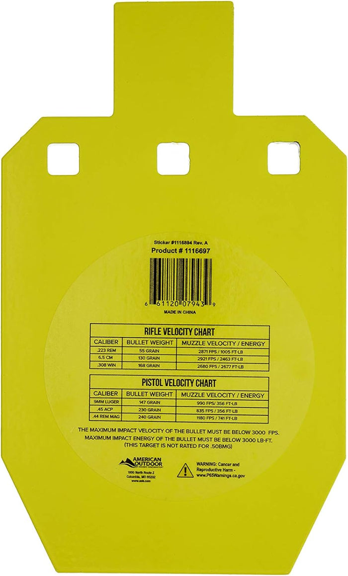 ‎Caldwell AR500 Silhouette Steel Target 10" x 6.1" 3/8" Thick