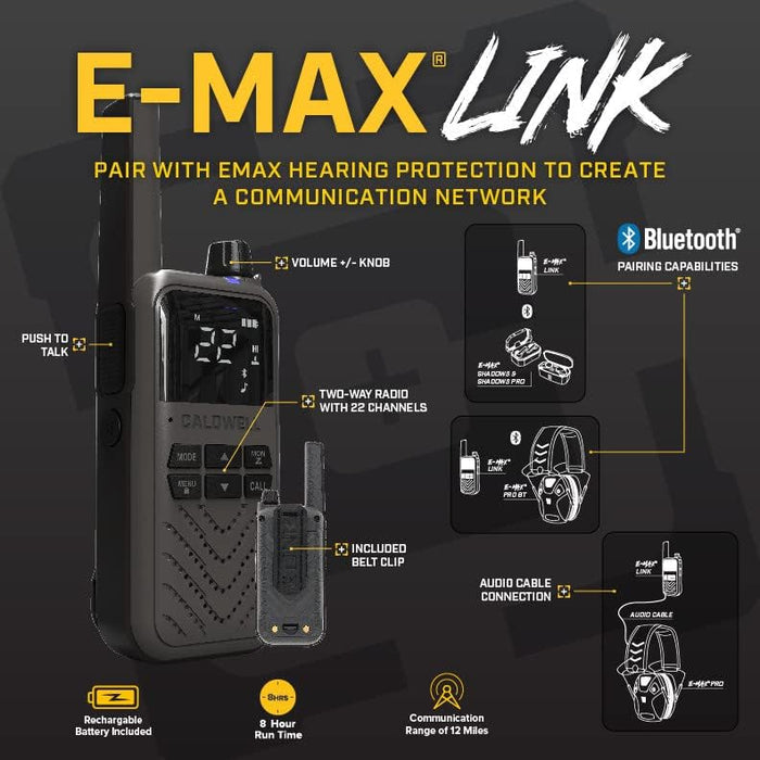 ‎Caldwell E-Max Link Bluetooth Walkie Talkie Gray