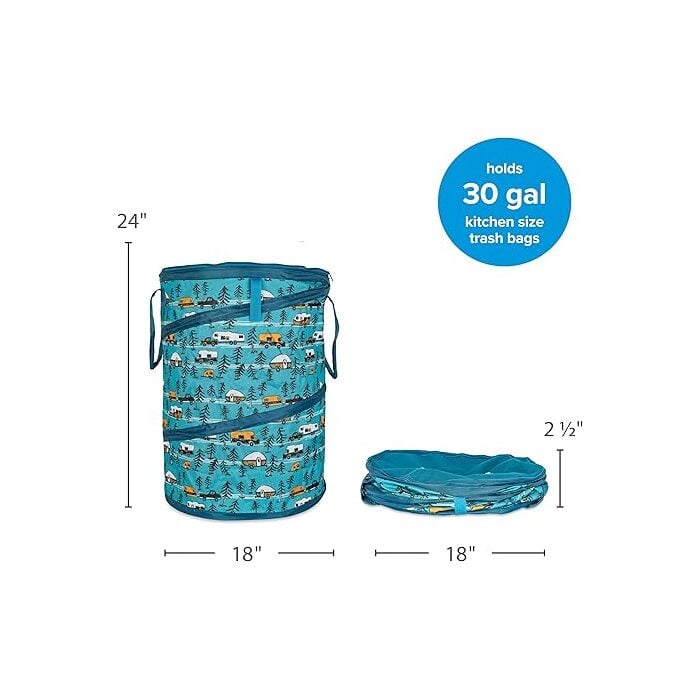 Camco Manufacturing Life is Better at The Campsite Pop-Up Utility Container Blue