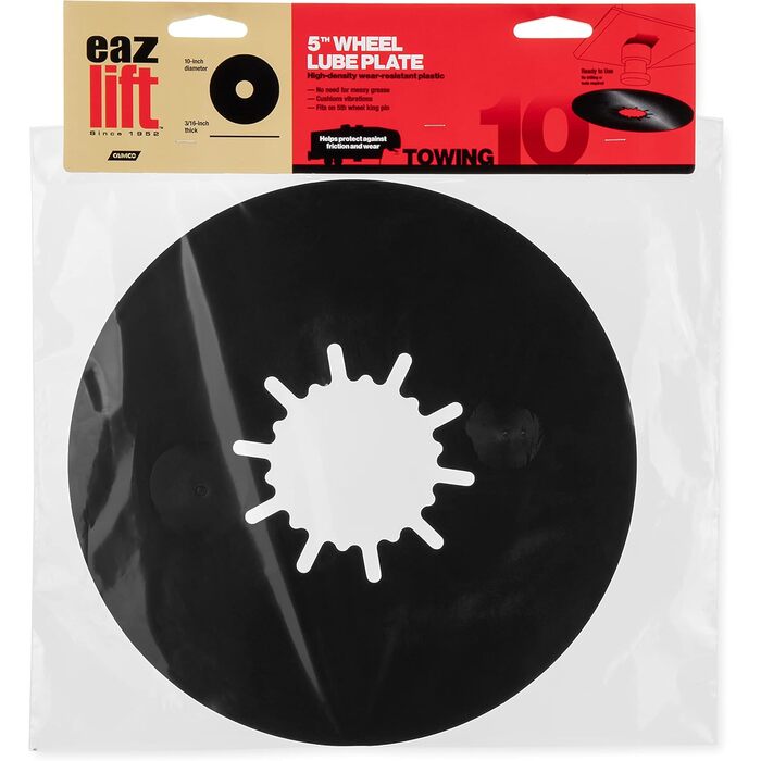 Camco Manufacturing RV 5th Wheel Lube Plate Black
