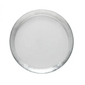 The Casafina Camille Glass Charger Silver, shown from above on a white background, displays its elegant design and mouth-blown craftsmanship—an ideal complement to Casafina glassware.