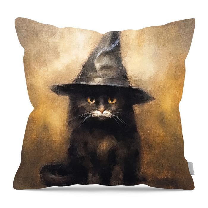 Cat with Witch hat - Pillow