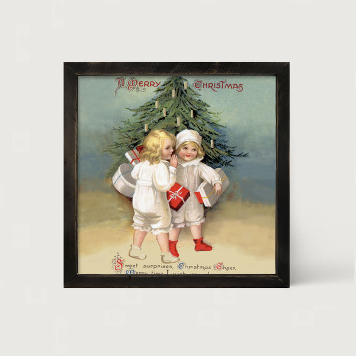 Children with Gifts - Framed art