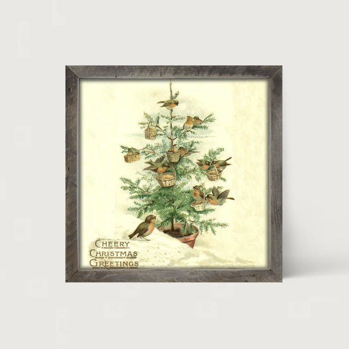 Christmas Tree with Birds - Framed art
