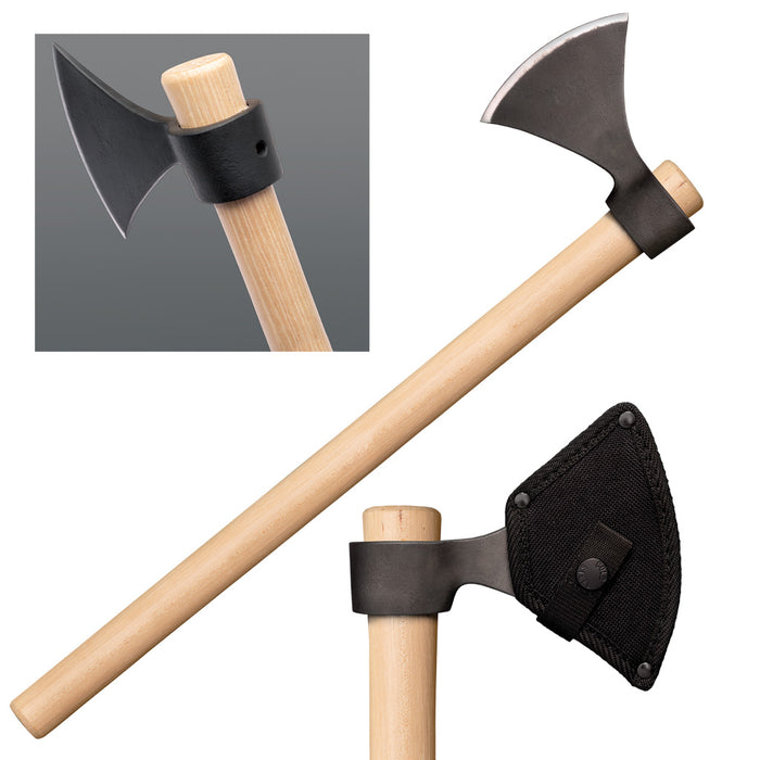 Cold Steel Norse Hawk Tomahawk 1055 Carbon Steel Blade American Hickory Handle Black/Natural Wood