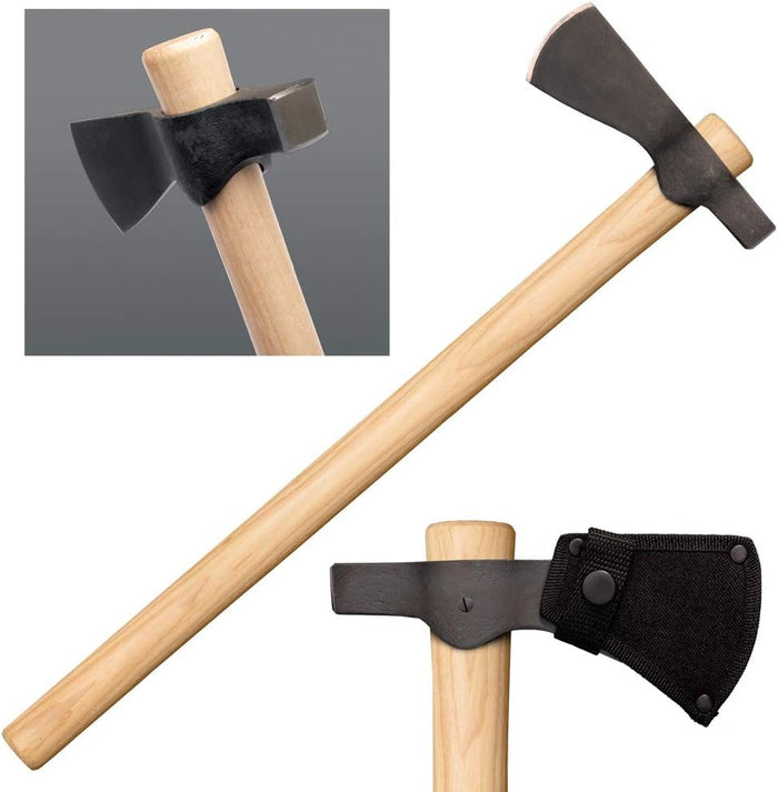 Cold Steel Tail Hawk Tomahawk 1055 Carbon Steel Blade American Hickory Handle Black/Natural Wood