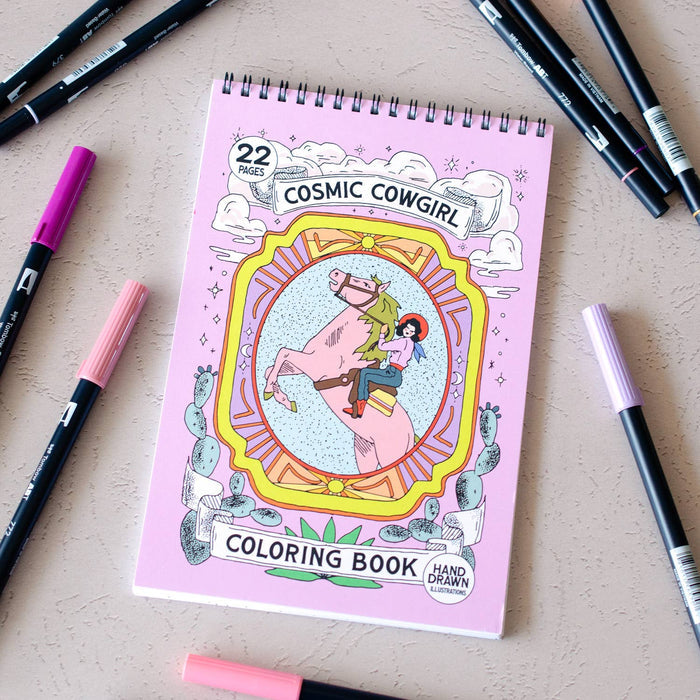 Cosmic Cowgirl Premium Coloring Book - bubblegum market