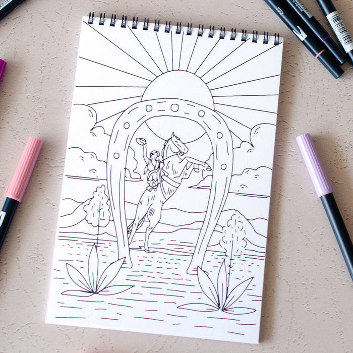Cosmic Cowgirl Premium Coloring Book - bubblegum market