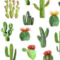Cowboy Up Cactus White Cotton Fabric
