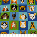 Curtain Valance - Blue Dog Grid Flannel
