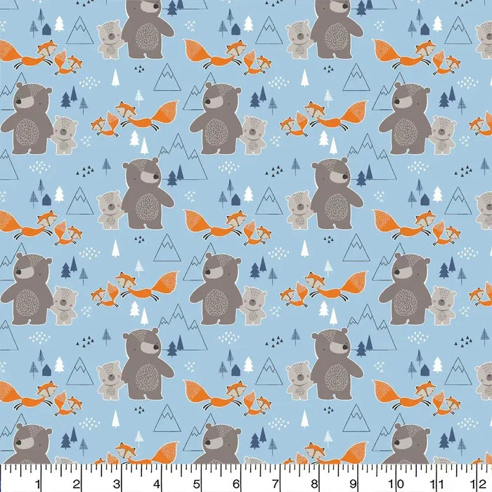 Curtain Valance - Blue Mountain Friends Flannel
