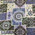 Curtain Valance - Blue Patchwork Flannel