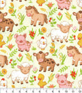 Curtain Valance - Farm Babies Grazing on Green Nursery Flannel