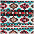 Curtain Valance - Red & Turquoise Southwest Flannel