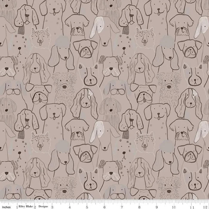 Double Sided Flannel Blanket - Inky Dog Club Brown Flannel
