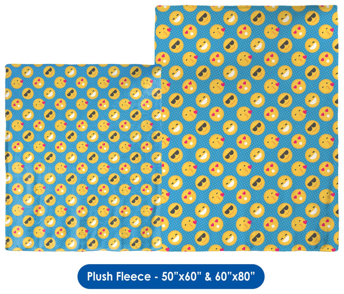 Emoji Pattern (Flat Color) Throw Blanket / Tapestry Wall Hanging