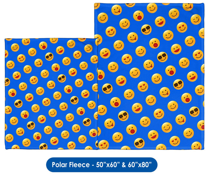 Emoji Pattern (Shiny Icons) Throw Blanket / Tapestry Wall Hanging