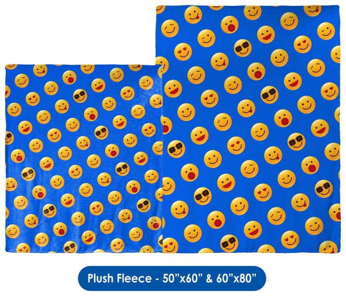 Emoji Pattern (Shiny Icons) Throw Blanket / Tapestry Wall Hanging