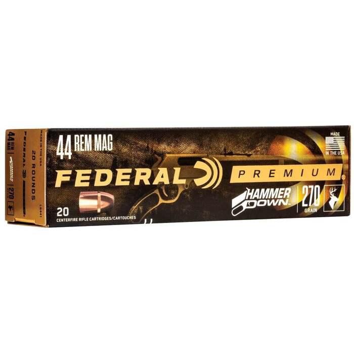 Federal Ammunition 44 Remington Magnum Bonded Soft Point 270 Grain 20 Count