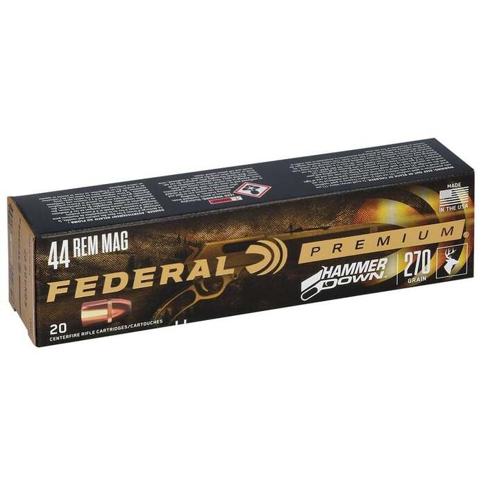 Federal Ammunition 44 Remington Magnum Bonded Soft Point 270 Grain 20 Count