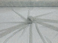 Fishnet Iridescent Rhinestones Fabric - White - Spandex Fabric Fish Net with Crystal Stones by Yard