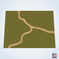 Fork in the Road on a Grassy Field - #GM301 - 60" x 80" (4' x 6' plus) Fleece Table Top Gaming Mat