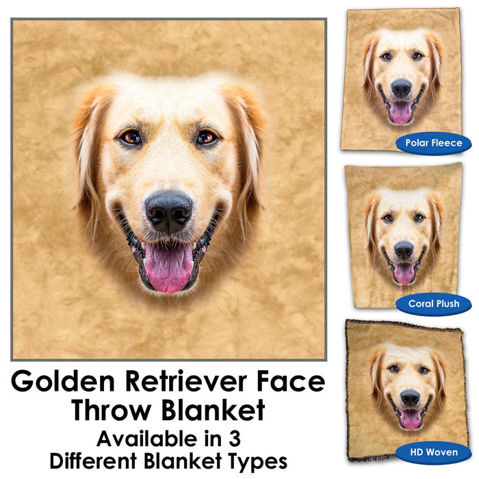 Golden Retriever Face Throw Blanket / Tapestry Wall Hanging