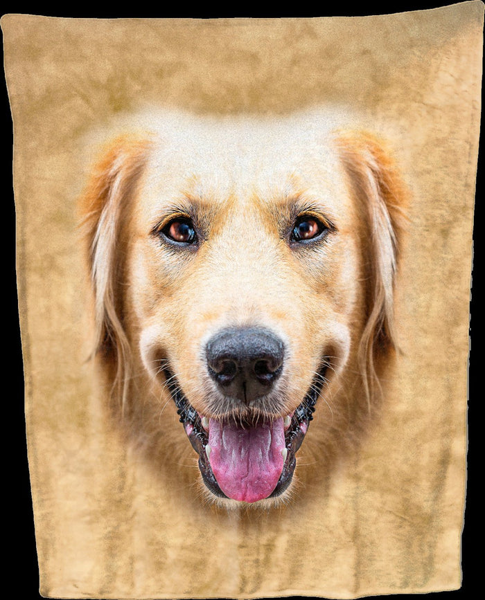 Golden Retriever Face Throw Blanket / Tapestry Wall Hanging