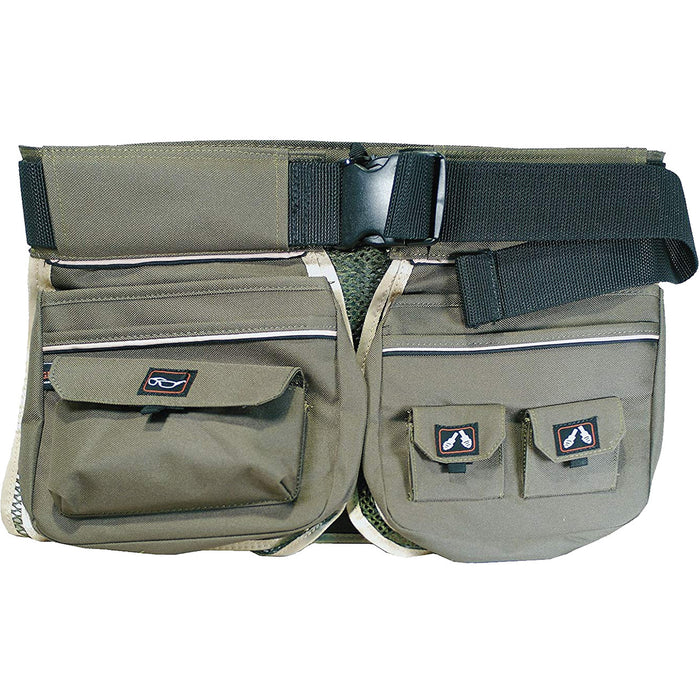 GPS Mesh Half Shooting Vest with Back Pouch Rifle Green and Olive