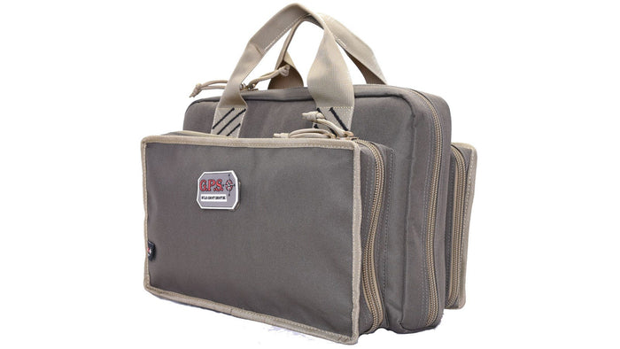 GPS Quad Pistol Range Bag with Mag Storage and Dump Cups Nylon Green/Khaki