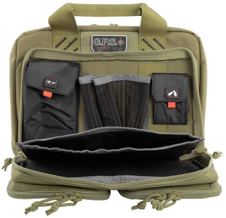 GPS Tactical Quad Pistol Range Bag Nylon Tan