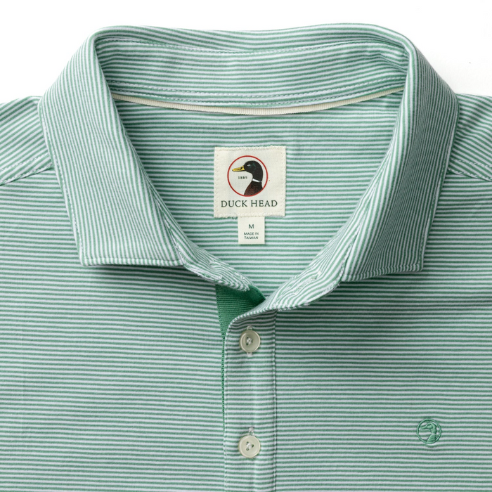 Hanover Pima Cotton Stripe Polo (Aspen Green)