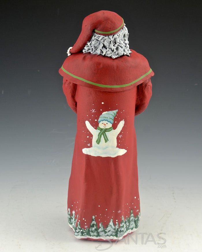 Happy Santa and Snowman - Ginny Diezel Original Santa Sculpture