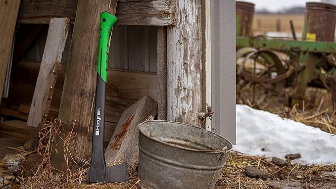 Hooyman Chopping Axe 1065 High Carbon Steel Blade Fiberglass Handle Black/Green