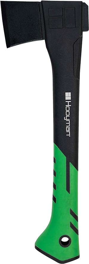 Hooyman Large Hatchet 1065 High Carbon Steel Blade Fiberglass Handle Black/Green
