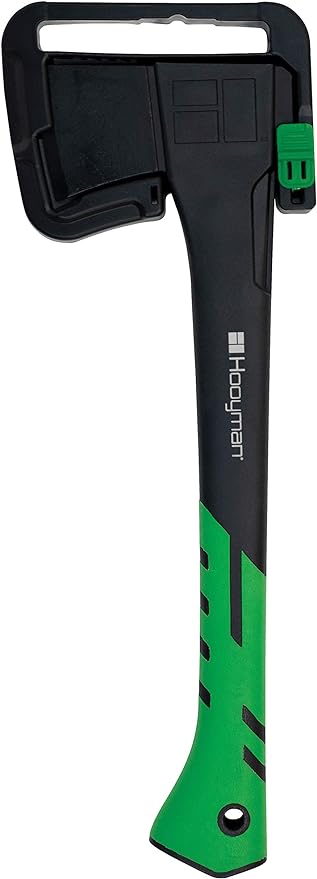 Hooyman Large Hatchet 1065 High Carbon Steel Blade Fiberglass Handle Black/Green