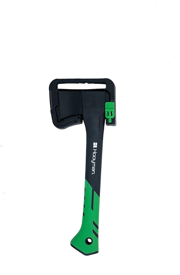 Hooyman Small Hatchet 1065 High Carbon Steel Blade Fiberglass Handle Black/Green