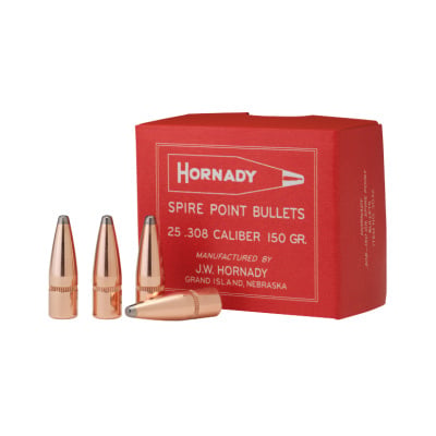 Hornady .308 Diameter 150 Grain Spire Point with Cannelure 75th Anniversary Limited Edition InterLock 25 Count Bullets