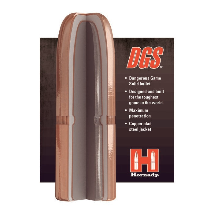 Hornady .505 Diameter 525 Grain Flat Nose Solid with Cannelure DGS 50 Count Bullets (505 Gibbs)