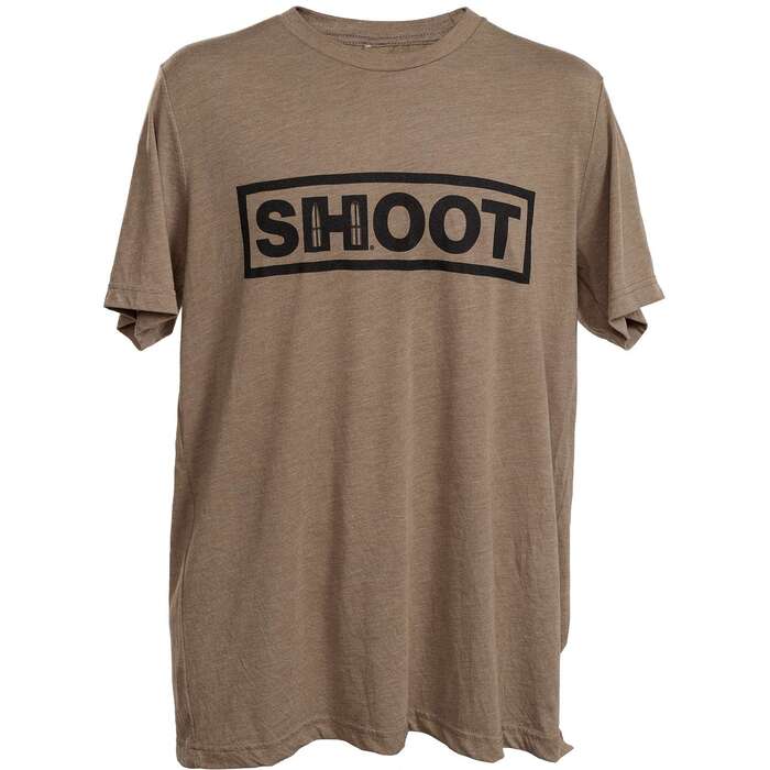 Hornady Shoot Men's T-Shirt Brown Cotton/Poly Blend MEDIUM