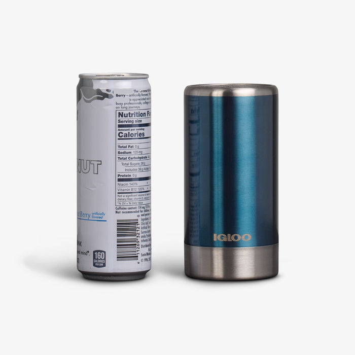 Igloo Coolmate Slim 12 Ounce Can Cooler Modern Blue