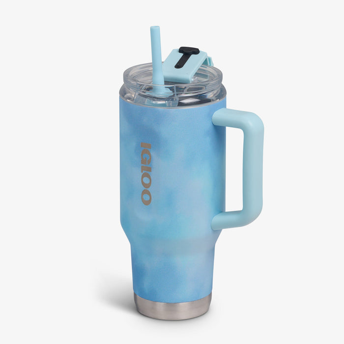 Igloo Flip 'n' Sip 32 Ounce Travel Mug Ice Dye Blue