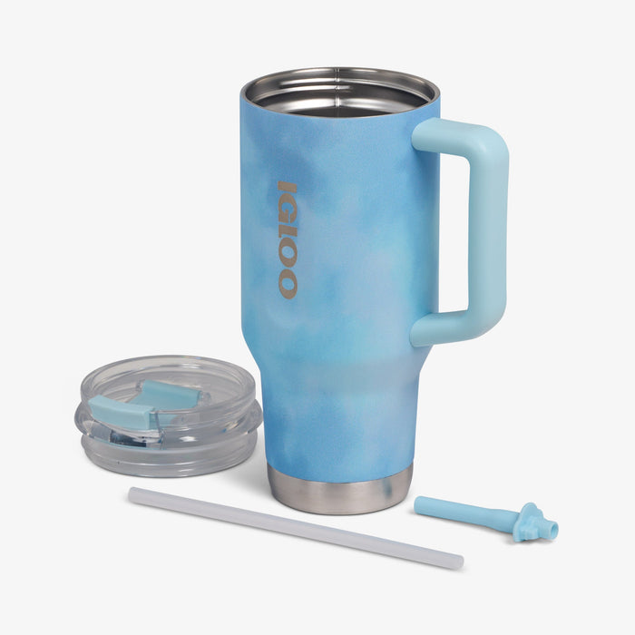 Igloo Flip 'n' Sip 32 Ounce Travel Mug Ice Dye Blue