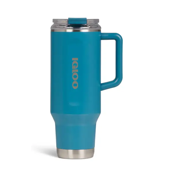 Igloo Flip 'n' Sip 40 Ounce Travel Mug Modern Blue