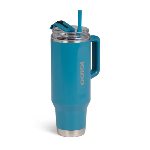 Igloo Flip 'n' Sip 40 Ounce Travel Mug Modern Blue