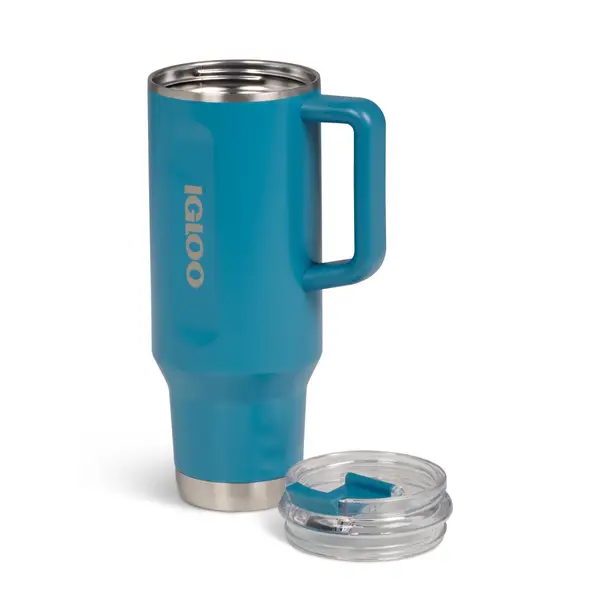 Igloo Flip 'n' Sip 40 Ounce Travel Mug Modern Blue