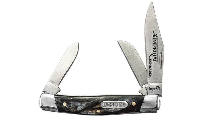 Imperial Knives Small Stockman Folding Knife 3" Clip, Spey, Sheepsfoot Blades