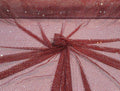 Iridescent Rhinestones Fabric On Red 4way Stretch Net Fabric,Fish Net with Crystal Stones By Yard