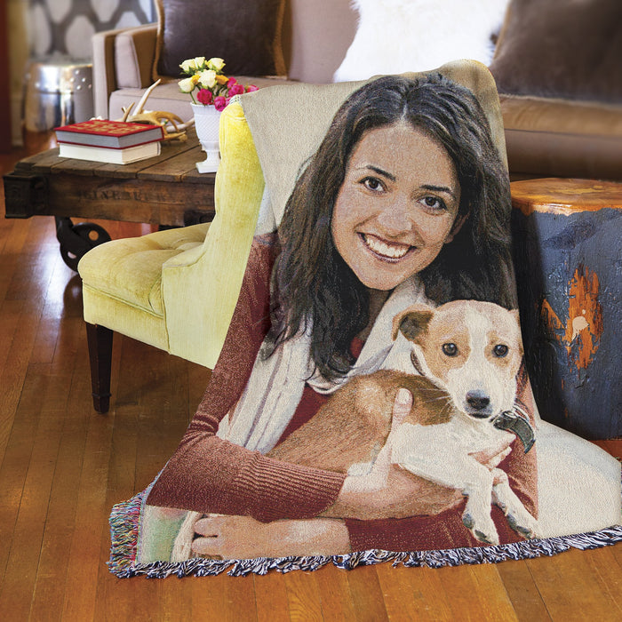 Jacquard Woven Photo Blanket - 52" x 37" (Small)