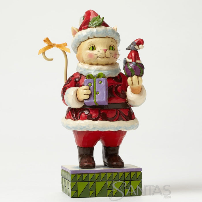 Jim Shore Christmas Cat with Present